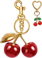 Keychain Cherry Bag Charms - Adorable Key Chains Women Cute for Handbags Car K