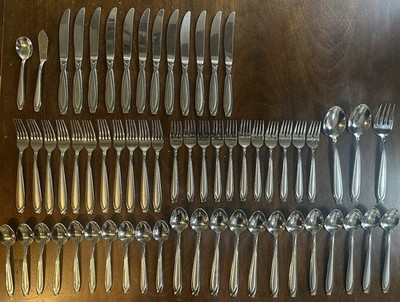 Hampton Silversmiths Concorde Stainless Flatware Set 61 Pcs Nice Set! FREE SHIP