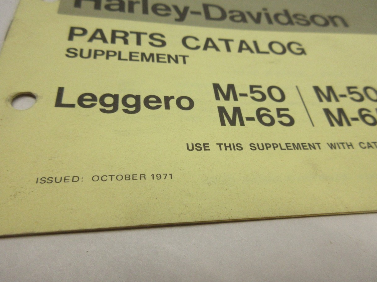 1972 HARLEY-DAVIDSON M50 M65 ORIGINAL PARTS CATALOG SUPPLIMENT OCT
