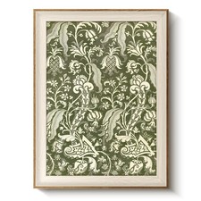 Wide Framed Vintage Botanical Floral Vines Canvas Wall Art - Classic Victoria...