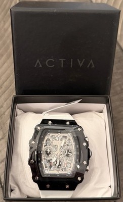 Activa X Invicta Watch w/ Skeleton Dial 44.3mm, White (ACW2305-018