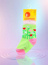 NWT VTG 2004 Gymboree Tip Toe Tulips Girls Floral Socks - 3-12 Months