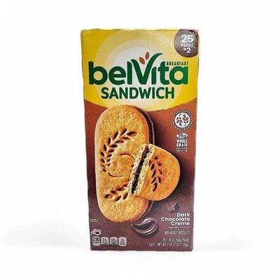 BelVita Breakfast Biscuits Sandwiches, Dark Chocolate Creme, 25-Pack