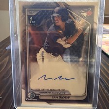 2024 Bowman - Chrome Prospect Autographs Sam Shaw #CPA-SS (AU, RC)