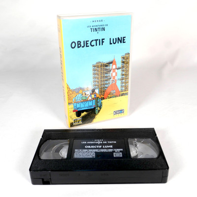 Kassette Tape Video VHS LES AVENTURES DE TINTIN Objektiv Mond Citel Video VF