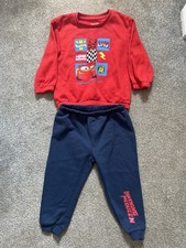Boys Lightning McQueen Hoodie & Bottoms Primark Size 24/36 Months