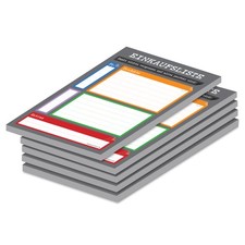 PRICARO Einkaufsliste "Perfekt" magnetisch A6 25 Blatt Einkaufszettel 5 Stück