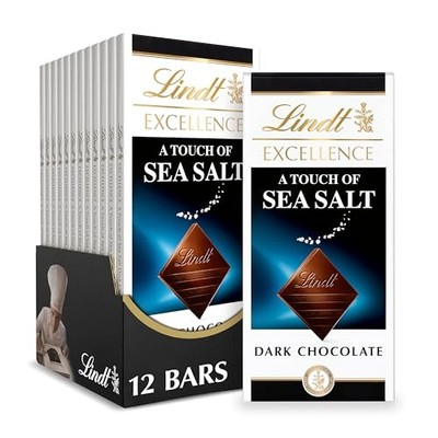 Lindt EXCELLENCE Sea Salt Dark Chocolate Bar, Dark Chocolate Candy with a 