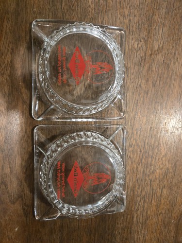 Lote de 2 Ceniceros de Cigarrillos de Vidrio 4" Publicidad Cerveza Cinturón Grano - Imagen 5 de 6