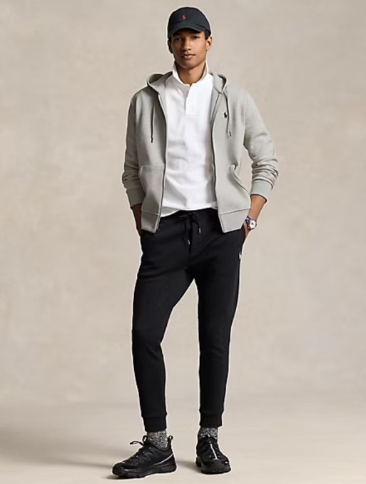 $145 Polo Ralph Lauren Men's Double Knit Full Zip Hoodie Heather Gray Size XL