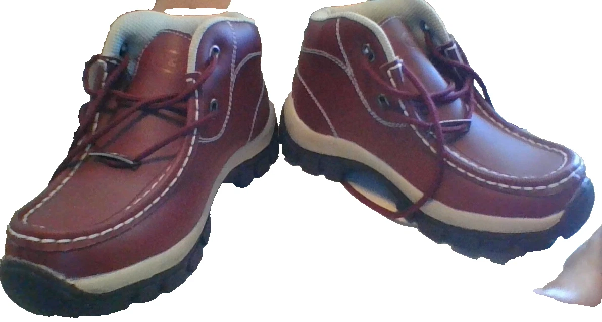 NEW W/O TAGS AWESOME Y & Y Size 4.5 Burgundy Lace Up Chukka Boots HIKE CAMP FISH