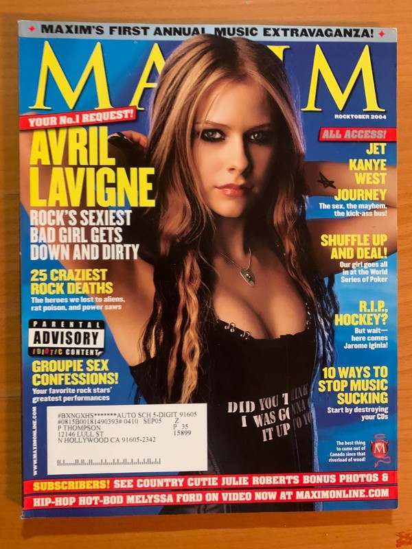 MAXIM Magazine October 2004 First Annual Music Extravaganza. Avril - Kanye West