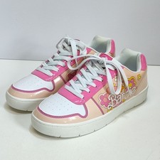 Barbie Mattel Casual Court Sneakers Shoes WMNS 10 Pink White Floral Design EUC