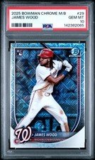 142382065 James Wood 2025 Bowman Chrome Mega Box #29 Mojo Refractor RC PSA 10