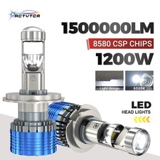 1200W 1500000LM H7 Car Headlight Mini Lens LED Projector Bulb 6500K Mini Lens