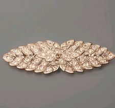 Vintage Silver Tone And Rhinestones Belt Buckle Interlocking Clip Hard To Find