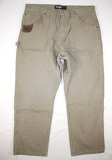 Wrangler Riggs Workwear Pants Men's 38x30 Ripstop Canvas Carpenter 3W020BR Beige