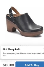 New BOC by Born Adel Women  s Round Closed Toe Heeled Clogs Black Strap Sz 8 NWB