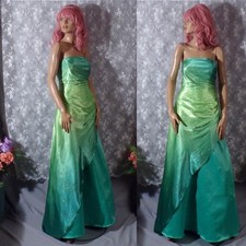 Vintage Y2K Green Prom Dress Size Small  2000s Retro Glitter Glam Maxi S/M