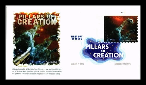 US COVER PILLARS OF CREATION PRIORITY MAIL $9.85 FIRST DAY ISSUE PANDA CACHET