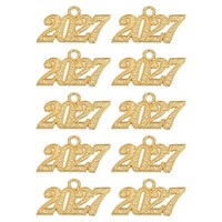 10 StüCk 2027 Quasten-AnhäNger 33X19Mm Legierung Gold