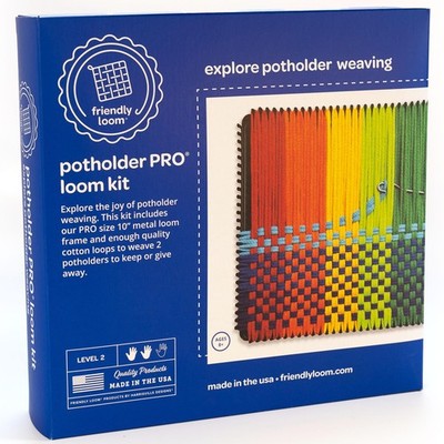 Friendly Loom Potholder Pro Weaving Kit | 10 x10  Sturdy Metal Loom and Quali...