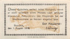 50 Pfennig emergency money NORTH City 1.8.1918