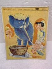 Vintage 1960s The Flintstones Frame Tray Puzzle Whitman Cardboard Pre Owned 4434