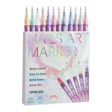 12 Colors Nail Art Pens Set Nail Art Graffiti Pen DIY Nail Drawing Paintin