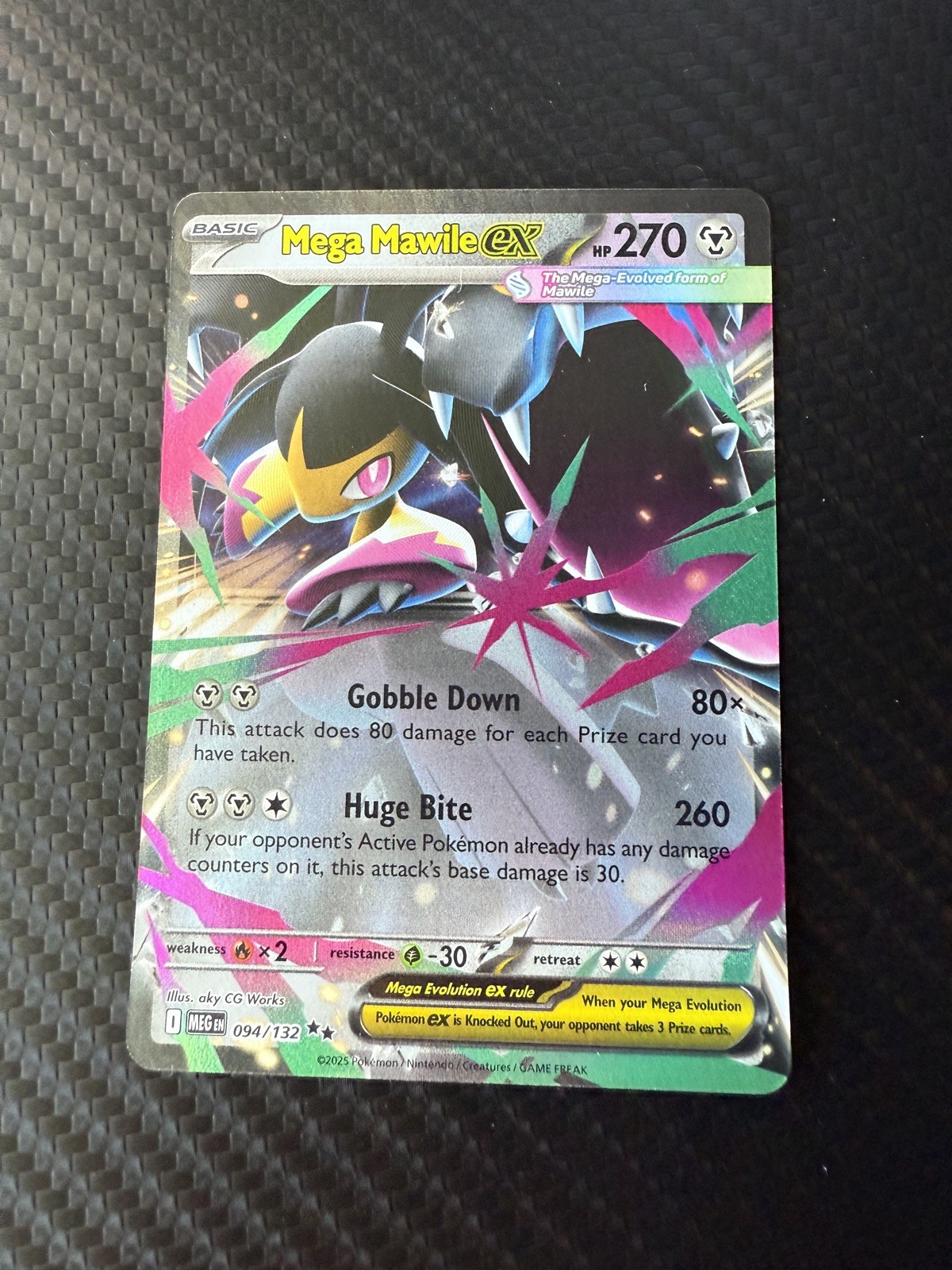 Mega Mawile ex 094/132 - ME01: Mega Evolution Pokemon Double Rare Holo NM