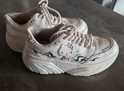 8 us girls Bershka White Hello Kitty Platform Sneakers Women's EU 38 