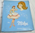 VINTAGE 1964 MIDGE DOLL FAUX LEATHER CARRYING CASE MATTEL INC. LIGHT BLUE COLOR