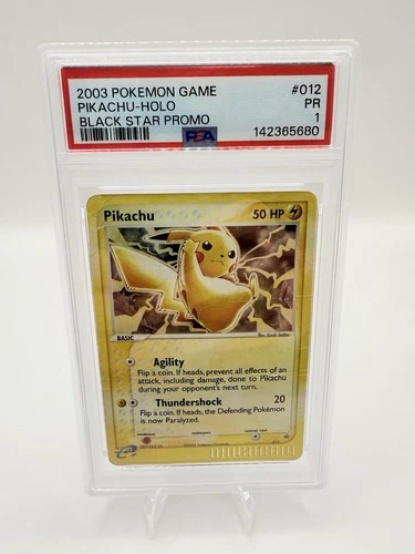 2003 POKEMON BLACK STAR PROMO #012 PIKACHU-HOLO PSA 1