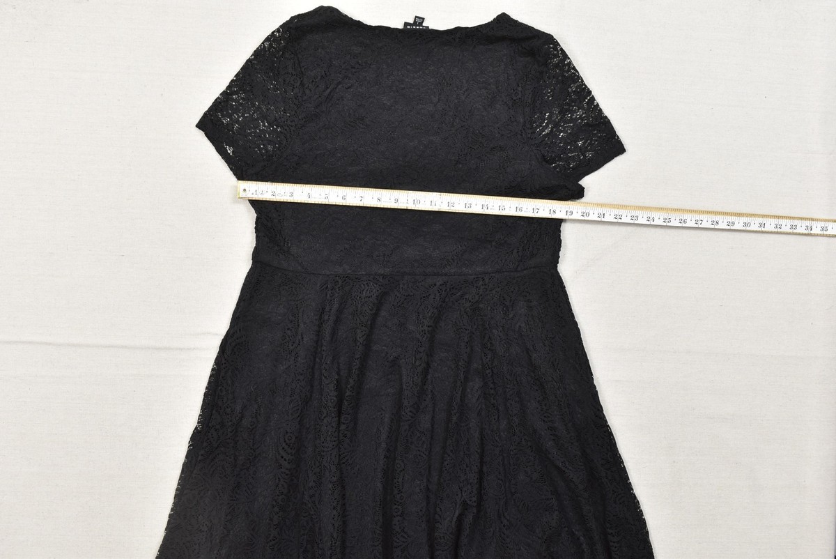 Torrid Women Mini Lace Ruched Bodice Dress Deep Black Plus Size 1 1X 14-16  NEW | eBay