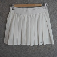 Alo Yoga Grand Slam Tennis Skirt Womens S White Pleated Mini Skort Activewear