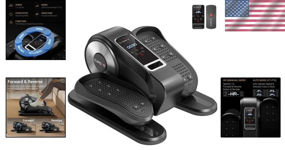 Versatile Mini Elliptical Machine with 12 Speeds - Perfect for Home Office Use - Image 2 of 4