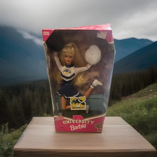 Vintage Mattel 1996 Barbie Cheerleader University of Michigan Wolverines NIB