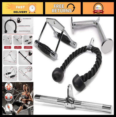 Cable Machine Attachments - Row Handles, Tricep Rope, Straight Bar, V Bar, LAT P