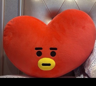 BT21 Tata Red Heart-Shaped Plush Pillow Cartoon Character