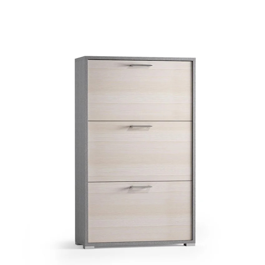 Meuble à chaussures entrée bois mélèze 3 portes 6003 pour 9 paires - 2