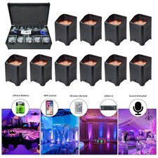 10Pcs Wireless Par Light 6x18W RGBWA UV Stage Light with WiFi APP Control