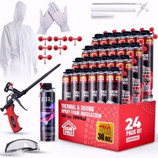 Spray Foam Insulation Kit (24 PK Kit-30oz) Expanding Sealant, Mega Closed Cell