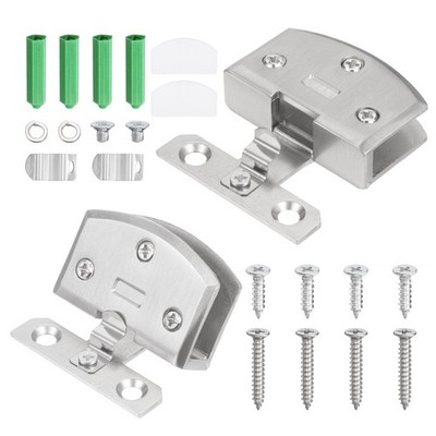 2 Stück Glas-Türscharniere für 6-10mm Glas, Zinklegierung für Brushed Silver