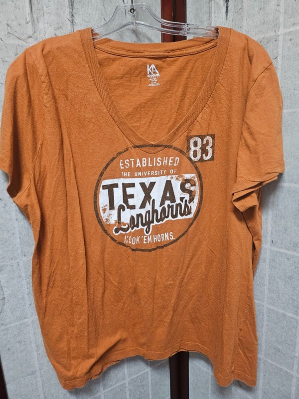 Texas Longhorns Women’s Tshirt Graphic Print Logo Short Sleeves Stretch Sz XL