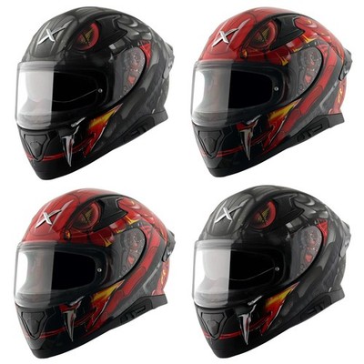 Axor Apex Venomous Motorradhelm schwarz rot ECE 22.06 Deckel mit Straßenzulassung