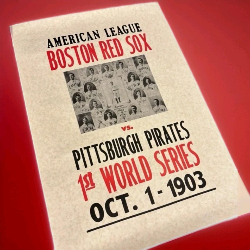 1903 World Series Boston Red Sox 1st Win vs Pirates Baseball 18"x26" Poster - Image 3 of 4