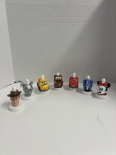 Lot of 7 Different Collectible Good 2 Grow Juice Toppers Cars Mickey Mouse Woody
