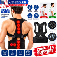 Posture Corrector Support Magnetic Back Shoulder Brace Belt Band For Men Women L