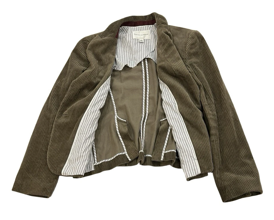 Chaqueta Blazer Banana Republic Pana Mujer Talla 10 Marrón Algodón Doble Ventilación Foto 4 de 4