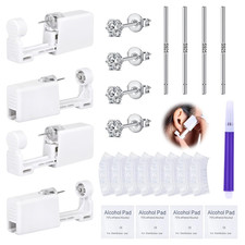 21PCS Ear Piercing Kit,Disposable Ear Piercing Gun Kit with 4 Pcs Self Piercing